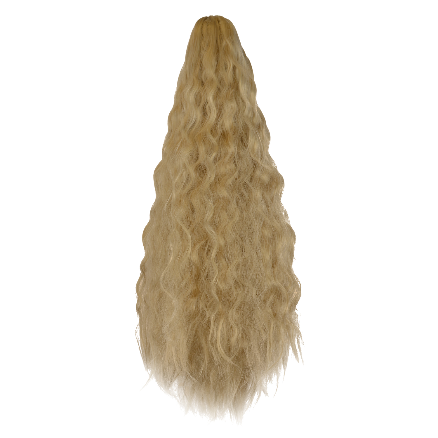 Sofeiyan Claw Clip in Ponytail Hair Extension Synthetic Long Corn Wave 20 Inch Curly Ponytail Hairpiece for Women Daily Party Use, Strawberry Blonde & Bleach Blonde