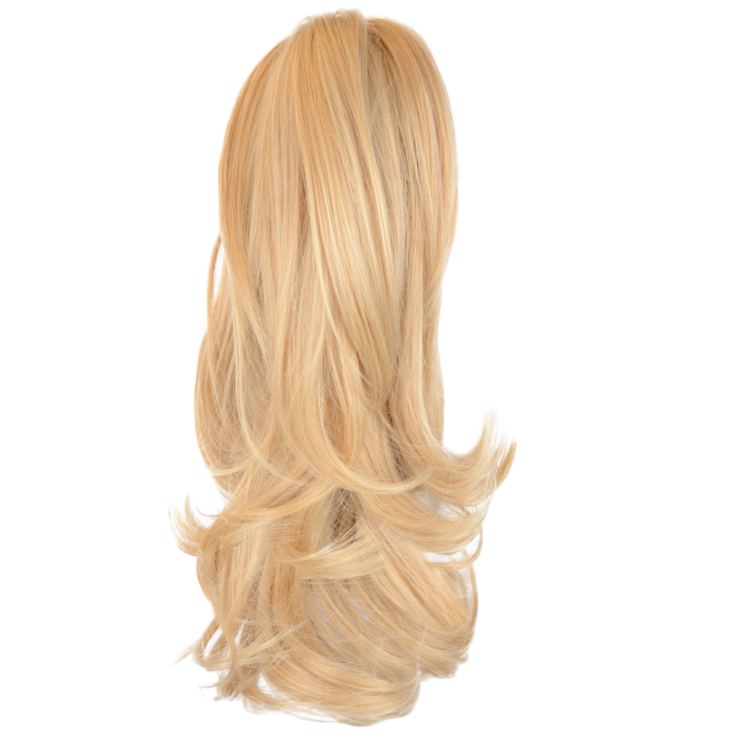 Sofeiyan 13 inch Curly Synthetic Hair Piece Ponytail Extension Drawstring on a Claw Clip Attachment Natural Looking for Women Strawberry Blonde & Bleach Blonde