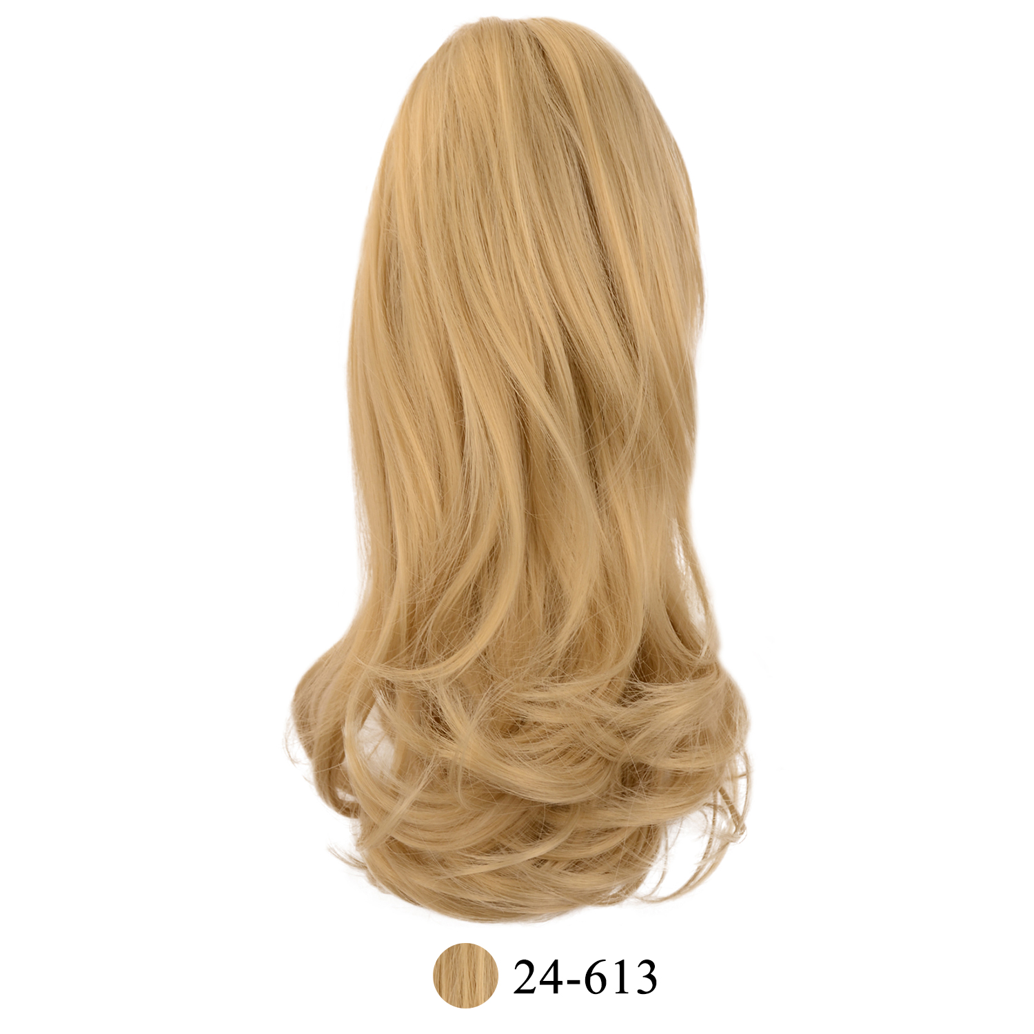 Sofeiyan 13 inch Curly Synthetic Hair Piece Ponytail Extension Drawstring on a Claw Clip Attachment Natural Looking for Women Light Blonde mix Bleach Blonde Evenly