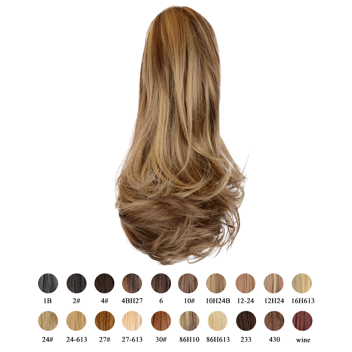 Sofeiyan 13 inch Curly Synthetic Hair Piece Ponytail Extension Drawstring on a Claw Clip Attachment Natural Looking for Women Golden Brown & Light Blonde